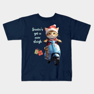 Santa Cat has got a new sleigh Kids T-Shirt